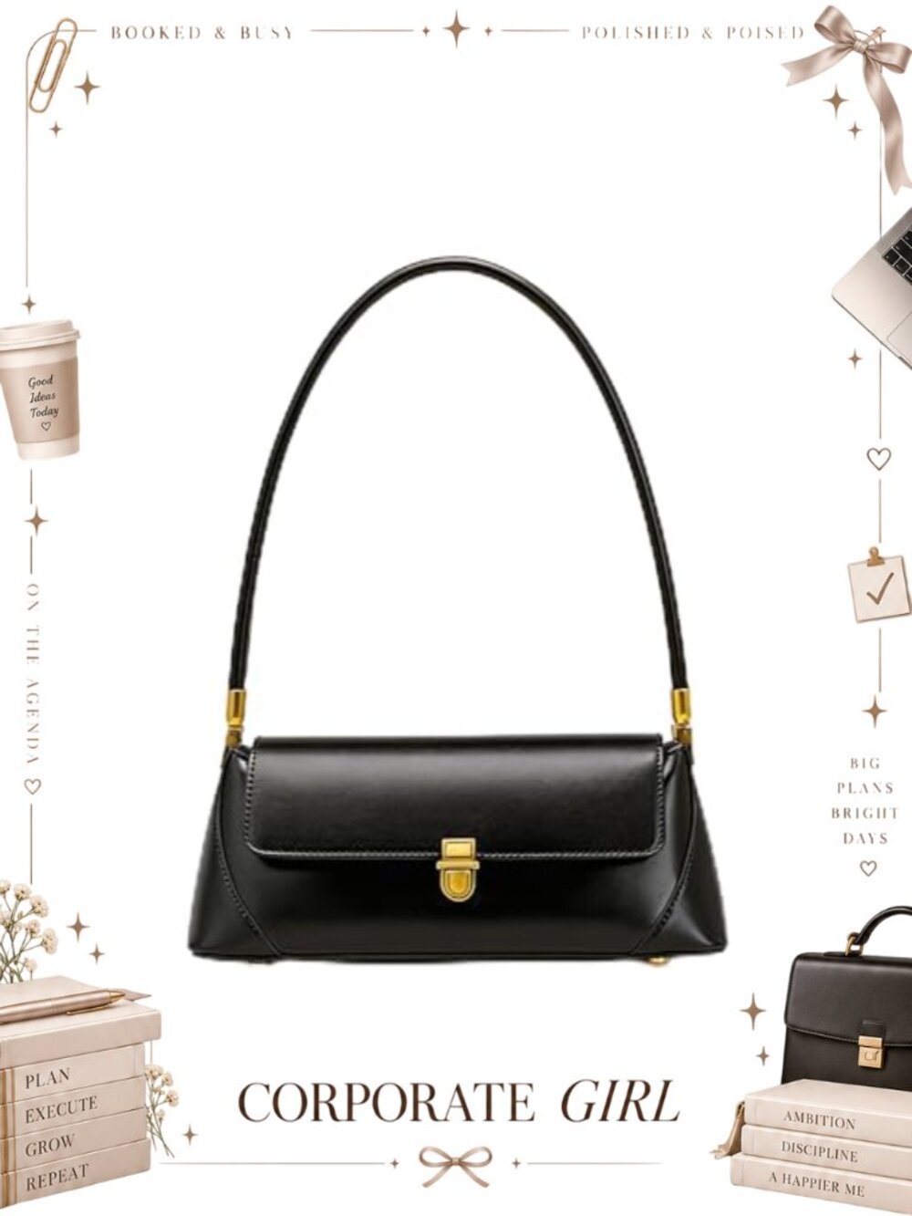 Vegan Leather Vintage Retro Small Shoulder Hobo Bag Buckle Clutch